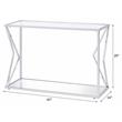 ACME Virtue Glass Top Sofa Table with Bottom Shelf in Clear and Chrome