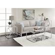 ACME Virtue Glass Top Sofa Table with Bottom Shelf in Clear and Chrome
