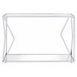 ACME Virtue Glass Top Sofa Table with Bottom Shelf in Clear and Chrome