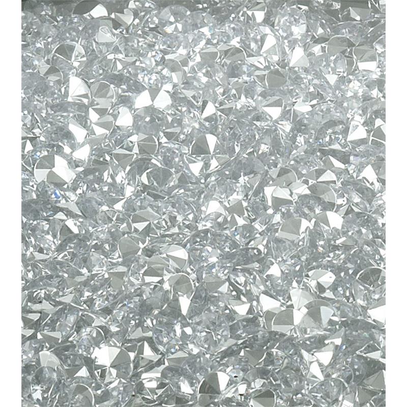 ACME Ornat Round Glass End Table with Tapered Acrylic Leg in Mirrored