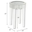 ACME Ornat Round Glass End Table with Tapered Acrylic Leg in Mirrored