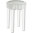 ACME Ornat Round Glass End Table with Tapered Acrylic Leg in Mirrored