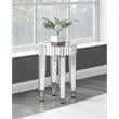 ACME Ornat Round Glass End Table with Tapered Acrylic Leg in Mirrored