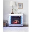 ACME Noralie Wooden Electric Fireplace with LED in Mirrored and Faux Diamonds