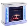 ACME Noralie Wooden Electric Fireplace with LED in Mirrored and Faux Diamonds