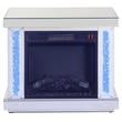 ACME Noralie Wooden Electric Fireplace with LED in Mirrored and Faux Diamonds