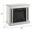 ACME Noralie Wooden Electric Fireplace with LED in Mirrored and Faux Diamonds