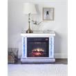 ACME Noralie Wooden Electric Fireplace with LED in Mirrored and Faux Diamonds