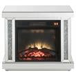 ACME Noralie Wooden Electric Fireplace with LED in Mirrored and Faux Diamonds