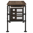 ACME Endang Wooden Top Writing Desk in Weathered Oak and Black