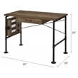 ACME Endang Wooden Top Writing Desk in Weathered Oak and Black