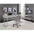 ACME Tigress Faux Marble Top Writing Desk with 2 Drawers in White and Chrome