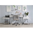 ACME Tigress Faux Marble Top Writing Desk with 2 Drawers in White and Chrome