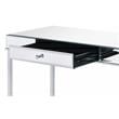 ACME Canine Rectangular Wood Top Writing Desk in Mirrored and Chrome