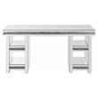 ACME Noralie Rectangular 4-Shelf Writing Desk in Clear and Mirrored