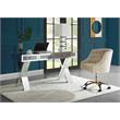ACME Noralie Wood Frame Rectangular Writing Desk in Mirrored and Faux Diamonds