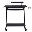 ACME Ordrees Wooden Top Gaming Table with Metal Frame and Casters in Black