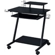 ACME Ordrees Wooden Top Gaming Table with Metal Frame and Casters in Black
