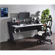 ACME Bigga Wooden Top 2-Drawer Gaming Table with Metal Frame in Black and White