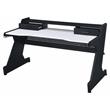 ACME Bigga Wooden Top 2-Drawer Gaming Table with Metal Frame in Black and White