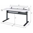 ACME Vildre Wooden Top Gaming Table with USB Port in Black and White