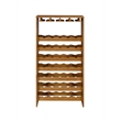 ACME Hanzi Wood 35-Bottle Wine Cabinet with Stemware Rack in Oak