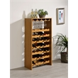 ACME Hanzi Wood 35-Bottle Wine Cabinet with Stemware Rack in Oak