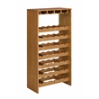 ACME Hanzi Wood 35-Bottle Wine Cabinet with Stemware Rack in Oak