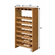 ACME Hanzi Wood 35-Bottle Wine Cabinet with Stemware Rack in Oak