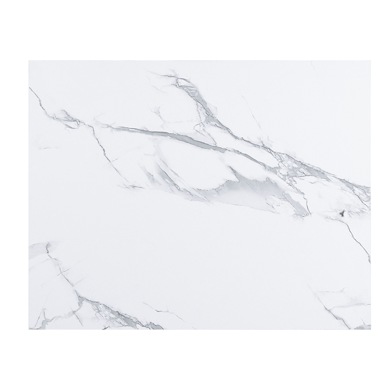 ACME Taurus Rectangle Faux Marble Top Accent Table in White and Black