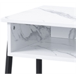 ACME Taurus Rectangle Faux Marble Top Accent Table in White and Black