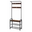 ACME Taurus Hall Tree in Rustic Oak and Black Finish
