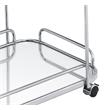 ACME Aegis 2 Glass Tier ShelvesServing Cart with Wheels in Clear and Chrome