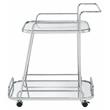 ACME Aegis 2 Glass Tier ShelvesServing Cart with Wheels in Clear and Chrome