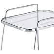 ACME Aegis 2 Glass Tier ShelvesServing Cart with Wheels in Clear and Chrome