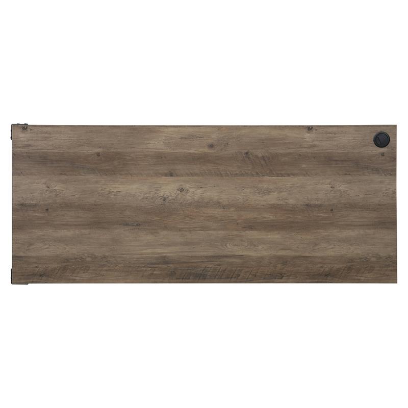 ACME Zakwani Wooden Storage Writing Desk in Rustic Oak and Black