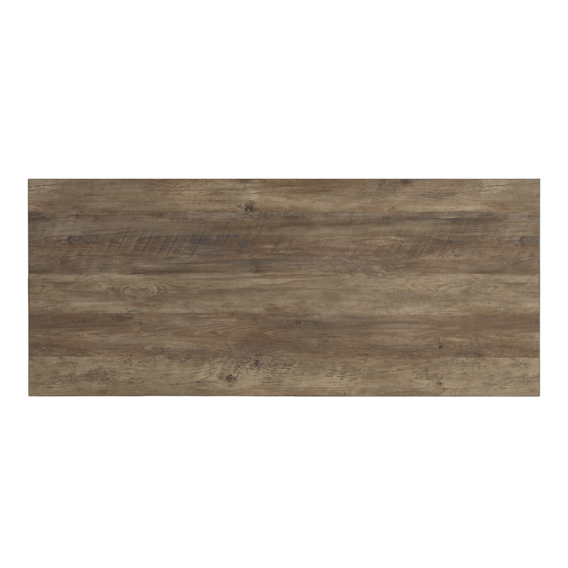 ACME Zakwani Wooden Storage Writing Desk in Rustic Oak and Black