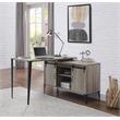 ACME Zakwani Wooden Writing Desk with Storage in Gray Oak and Black