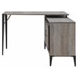ACME Zakwani Wooden Writing Desk with Storage in Gray Oak and Black