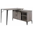 ACME Zakwani Wooden Writing Desk with Storage in Gray Oak and Black