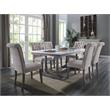 ACME Yabeina Linen Fabric Upholstery Side Chair in Beige and Gray Set of 2
