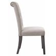 ACME Yabeina Linen Fabric Upholstery Side Chair in Beige and Gray Set of 2