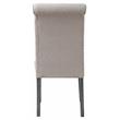 ACME Yabeina Linen Fabric Upholstery Side Chair in Beige and Gray Set of 2