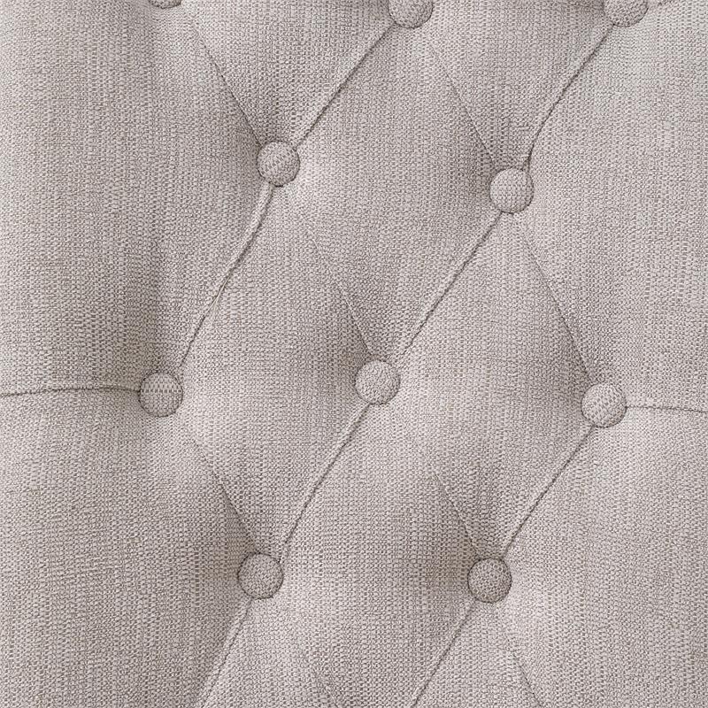 ACME Yabeina Linen Fabric Upholstery Side Chair in Beige and Gray Set of 2