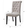 ACME Yabeina Linen Fabric Upholstery Side Chair in Beige and Gray Set of 2