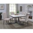 ACME Yabeina Artificial Marble Square Top Dining Table in White and Gray Oak