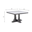 ACME Yabeina Artificial Marble Square Top Dining Table in White and Gray Oak