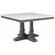 ACME Yabeina Artificial Marble Square Top Dining Table in White and Gray Oak