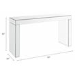 ACME Dominic Glass Rectangular Writing Desk with Sled Base in Mirrored