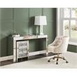 ACME Dominic Glass Rectangular Writing Desk with Sled Base in Mirrored
